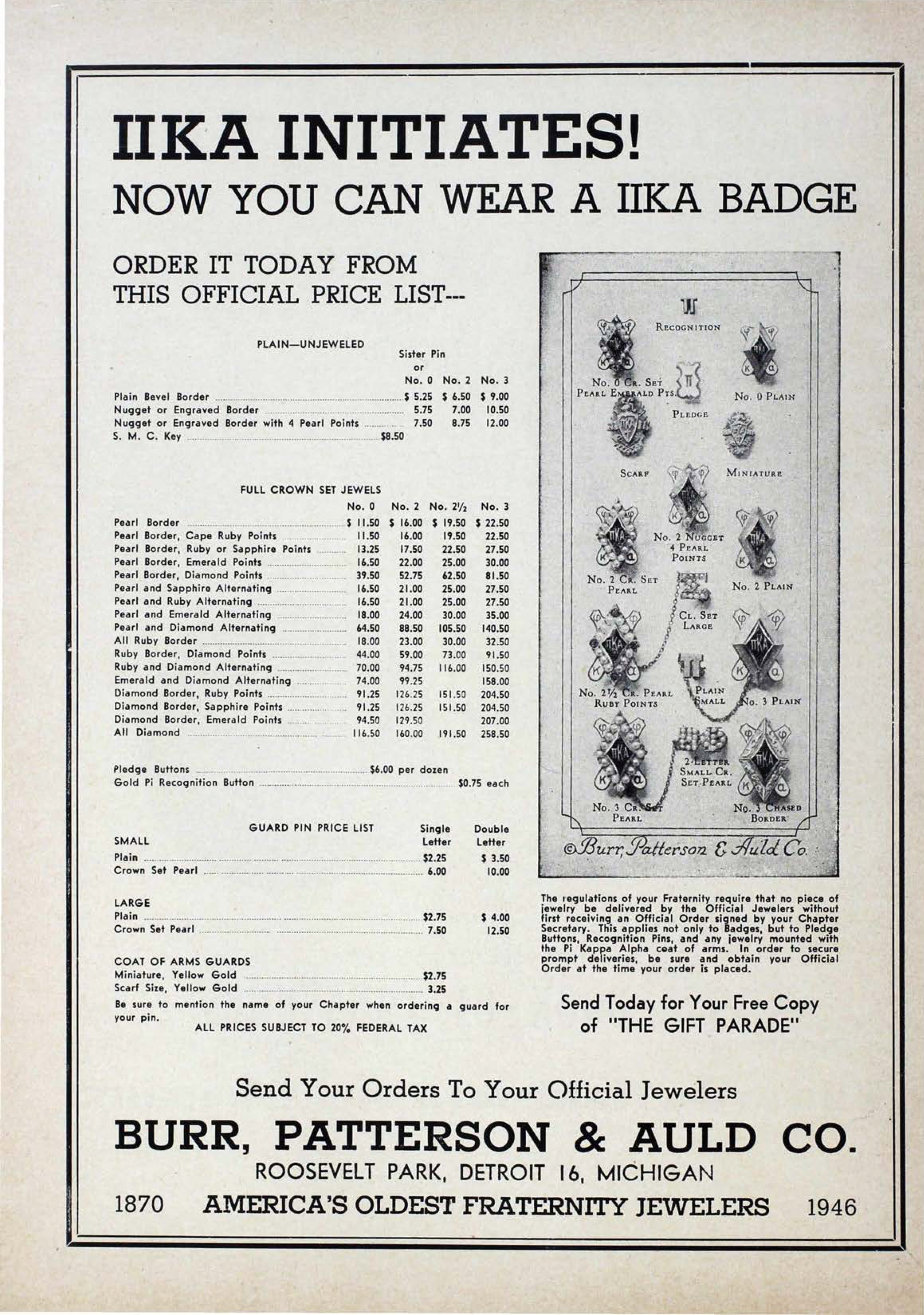 Burr, Patterson & Auld Co. Advertisement, January 1946
